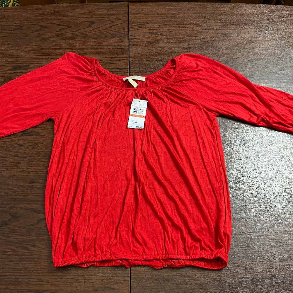 Michael Michael Kors Red Blaze Blouse Shirt Sleeve